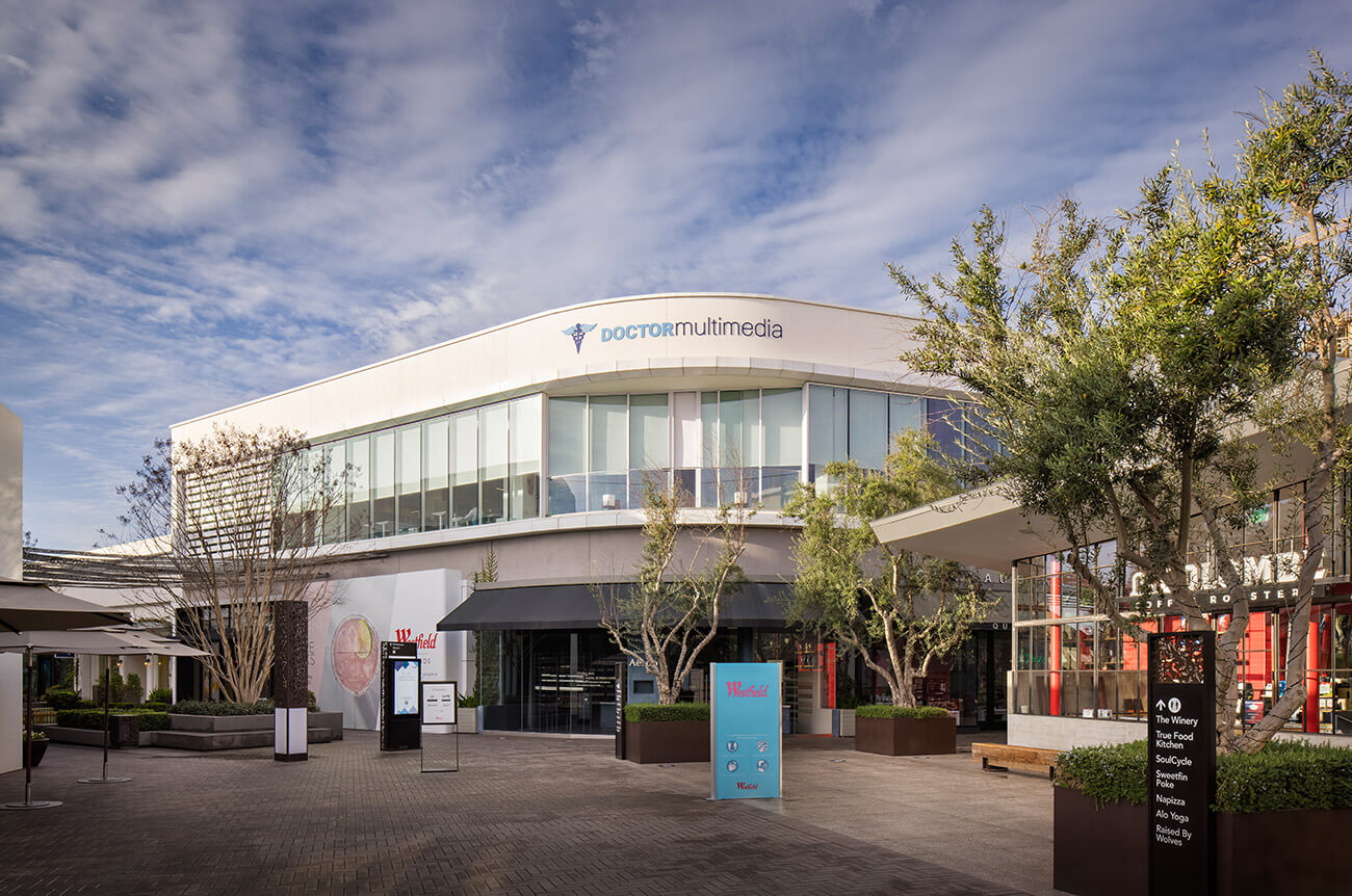 Doctor Multimedia building exterior at Westfield UTC, San Diego